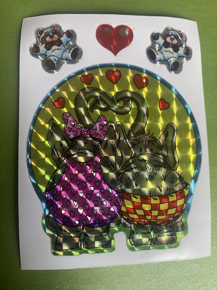 Vintage Rare Prism Kodak Vending Sticker Sheet Elephants In love 4×3 Inches