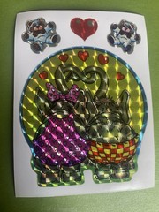 Vintage Rare Prism Kodak Vending Sticker Sheet Elephants In love 4×3 Inches