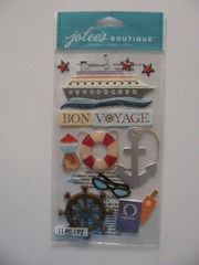Jolee’s Dimensional BON VOYAGE Ship, Anchor, Wheel, Passport 11 Pieces NIP
