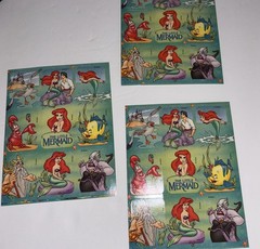 Vintage 1980’s The Little Mermaid stickers sheets Lot Of 3 -27 Total Stickers