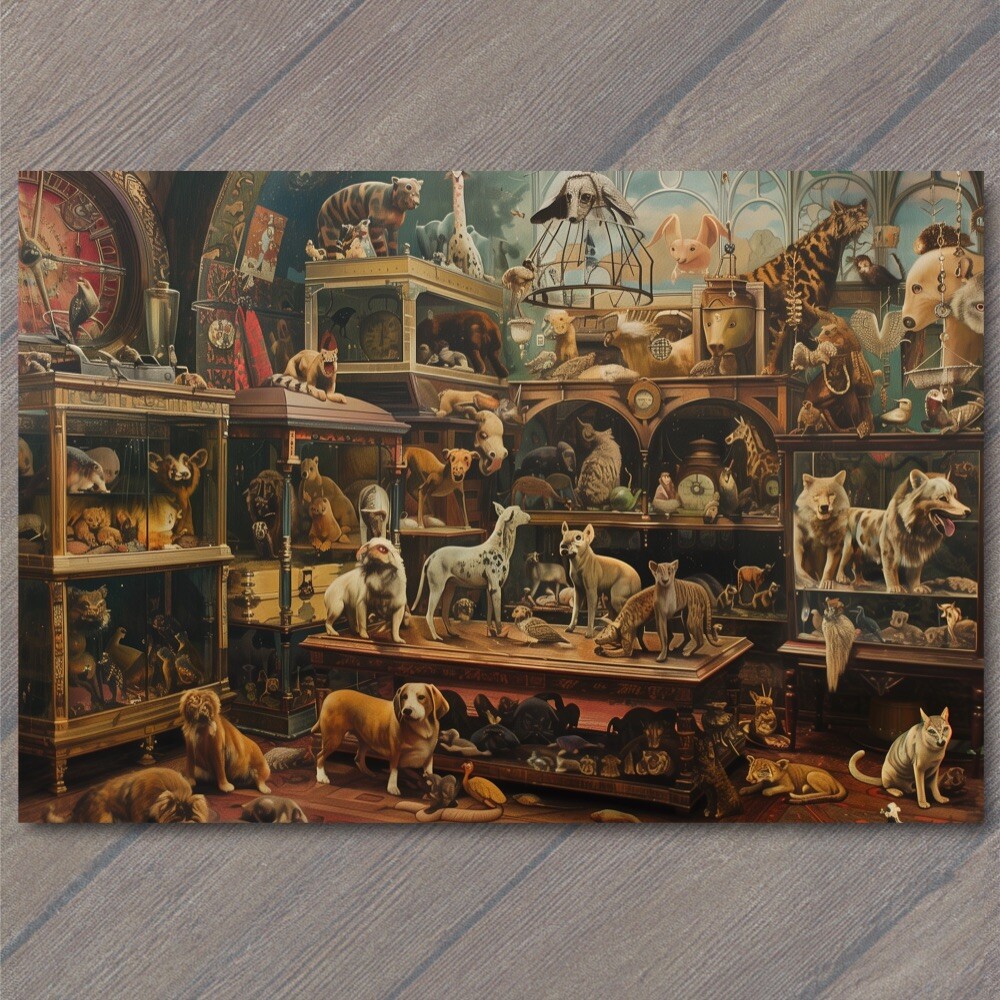 STICKER Collage Animals Room Super Unusual Strange Weird Tableaus Fanciful Fun