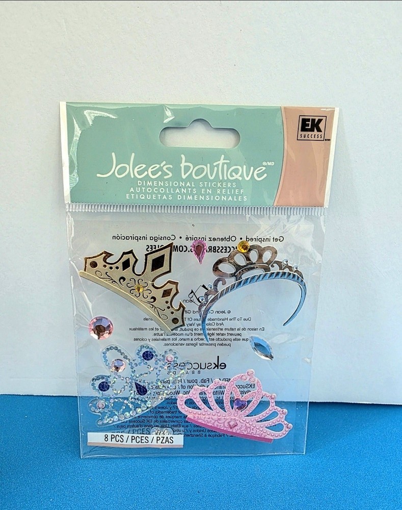 FREE SHIP Jolee’s GIRL CROWNS Scrapbook Dimensional Stickers Dress Up Tiara