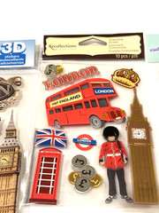 Paper House Jolees Recollections England London Scrapbook Sticker Lot of 3 NEW