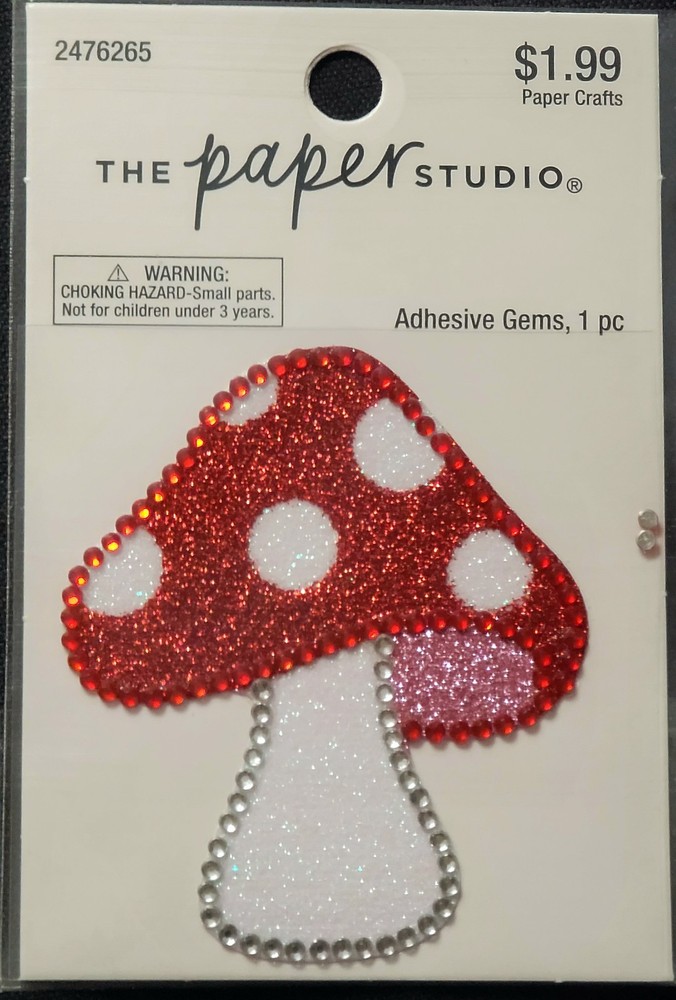 MUSHROOM STICKER «MUSHROOM GEMS» 2 X 2 1/4″ SPARKLE