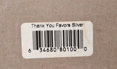 Thank You Favors in Silver-36 Count by Gartner Studios