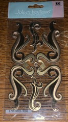 RARE Jolees Gold Memory Twist Flourishes Scroll Swirl Wedding Scrapbook Stickers