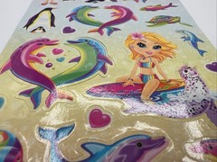 Vintage Lisa Frank Sticker Sheet NEW Unused S1251 Vibrant Retro Dolphin Surfer