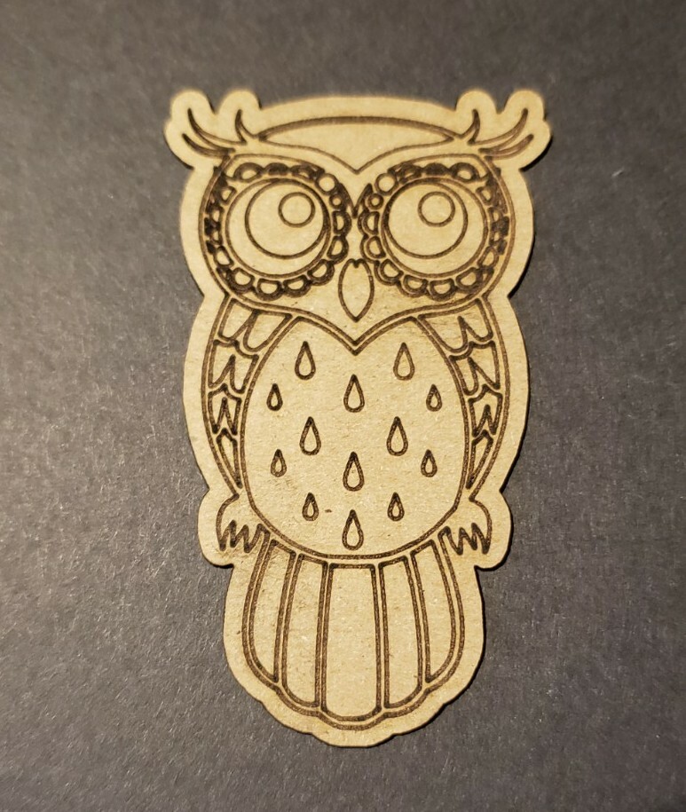 Chipboard Scrapbooking laser scored and cut die cut embellishments Owl #1
