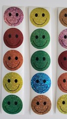 20 Holographic Happy Face Stickers/Reward Stickers/Smiley Face Stickers