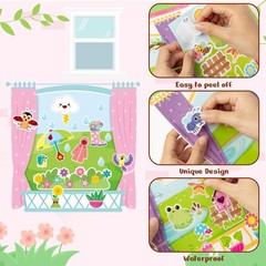 12 Sets Spring Nature Flower Scene Sticker Outside the Window Craft Kit for K…