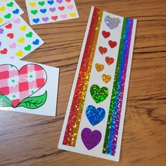 Hambly Studios Stickers Rainbows Hearts Glitter Grossmans Heart Lot