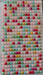 CraftbuddyUS 345 pcs x 5mm (23 Stripes) Self Adhesive MIXED Pearl Round Gems