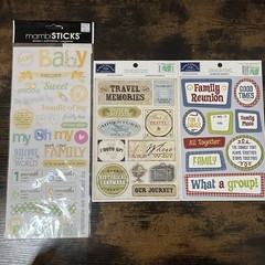Scrapbook Paper & Stickers Lot Hobby Lobby Cardstock Mixed Themes New Sealed