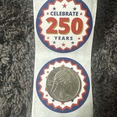Patriotic 250th Independence Anniversary Stickers Roll Round Ameri