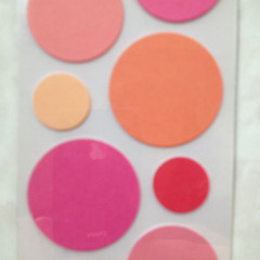 MARTHA STEWART CRAFTS 3D STICKERS 2 SHTS 24P PINK DOTS MULTI-COLOR PINK SHADES
