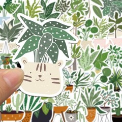 50pcs Cute Stickers, Leaf Stickers Pack, Plants leaf flower Stickers, 223