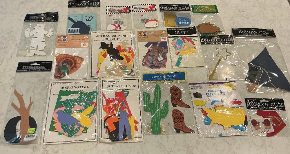 NEW LOT OF SCRAPBOOKING/CARD MAKING -DELUXE DIE CUTS- PAPER, VELLUM, CARDSTOCK