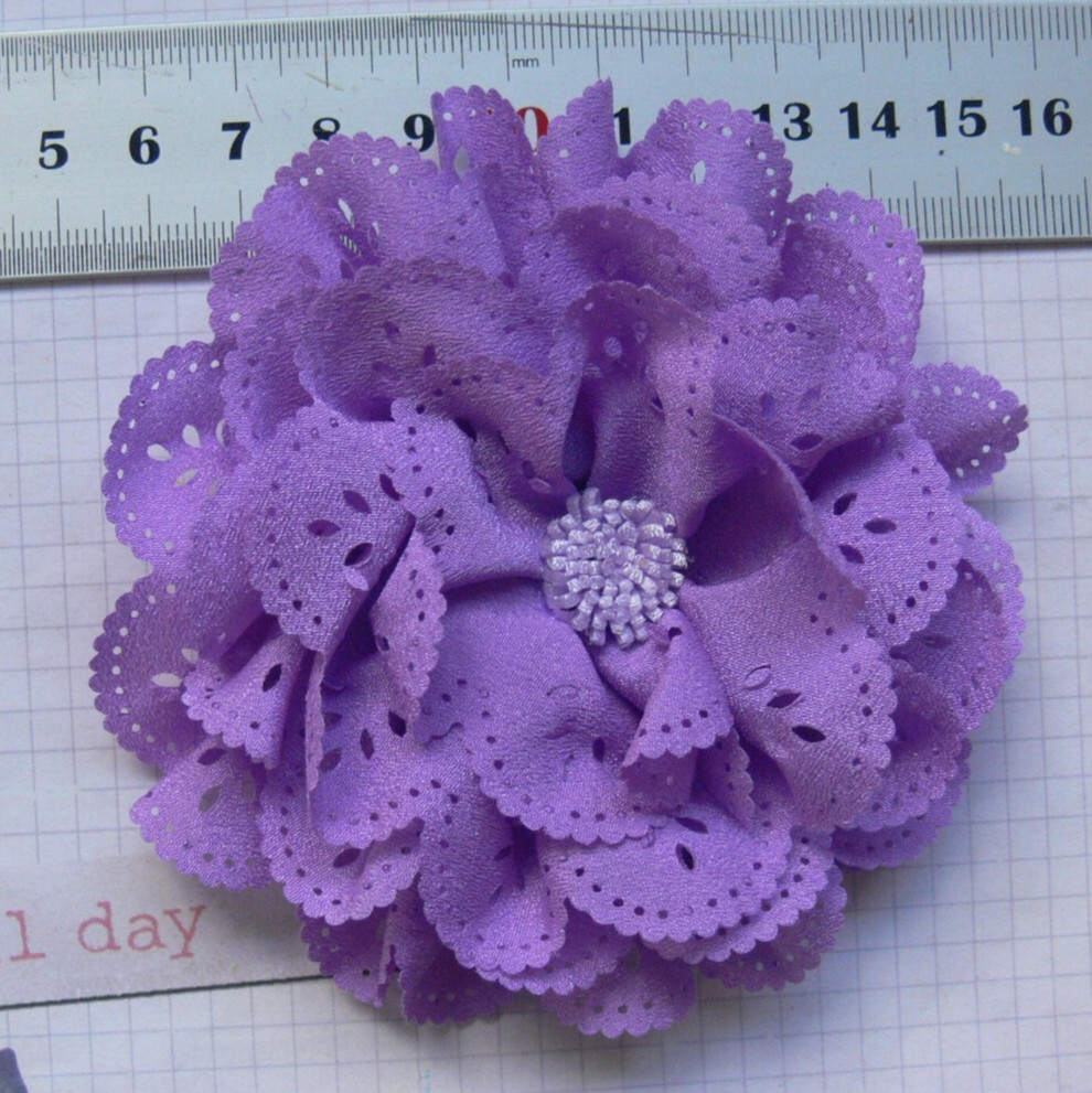 Scalloped Eyelet Lace Chiffon LAVENDER Flower – Fabric Centre 100mm FC NJC