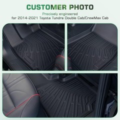 Floor Mats for Toyota Tundra Double Cab/CrewMax Cab 2014-2021, Custom Fit Flo…