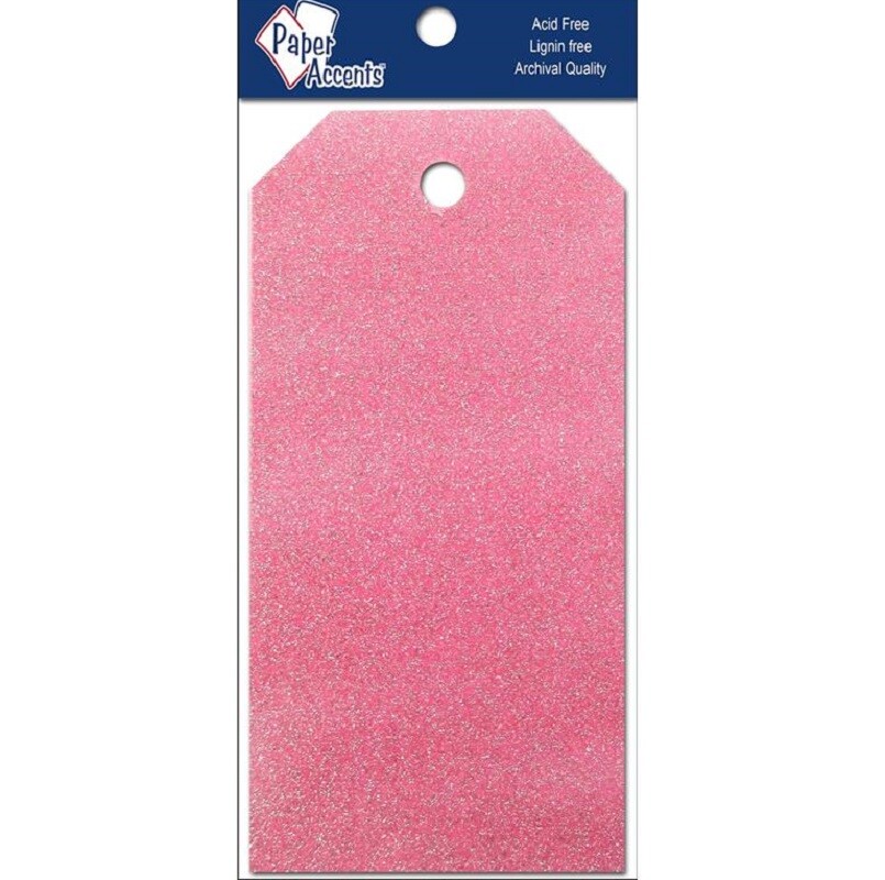 Paper Accents GLITZ PETAL PINK 10 Piece Craft Tags Small 2.125 X 4.25″ Scrapbook