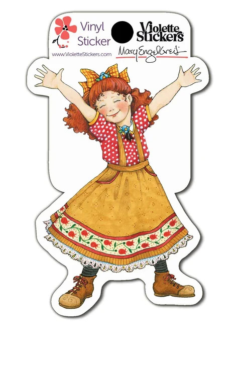 Mary Engelbreit Vinyl Sticker Mary’s Happy Girl Approx Size 2 X 4