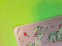 vintage Hallmark pretty white horses sticker sheet *damaged*