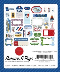 Carta Bella Our Travel Adventure Frames & Tags, 33 Pieces, Die Cut Cardstock
