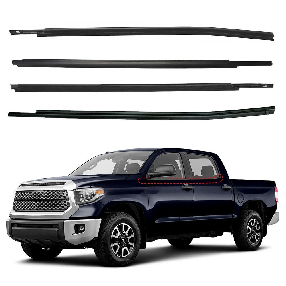 Window Molding Trim Seal for 2007-2019 Toyota Tundra Crewmax Cab(4 Full-Size …