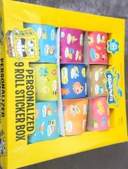 nickelodeon Spongebob Sticker Rolls – Spongebob Rolled Sticker Box (9Rolls) New