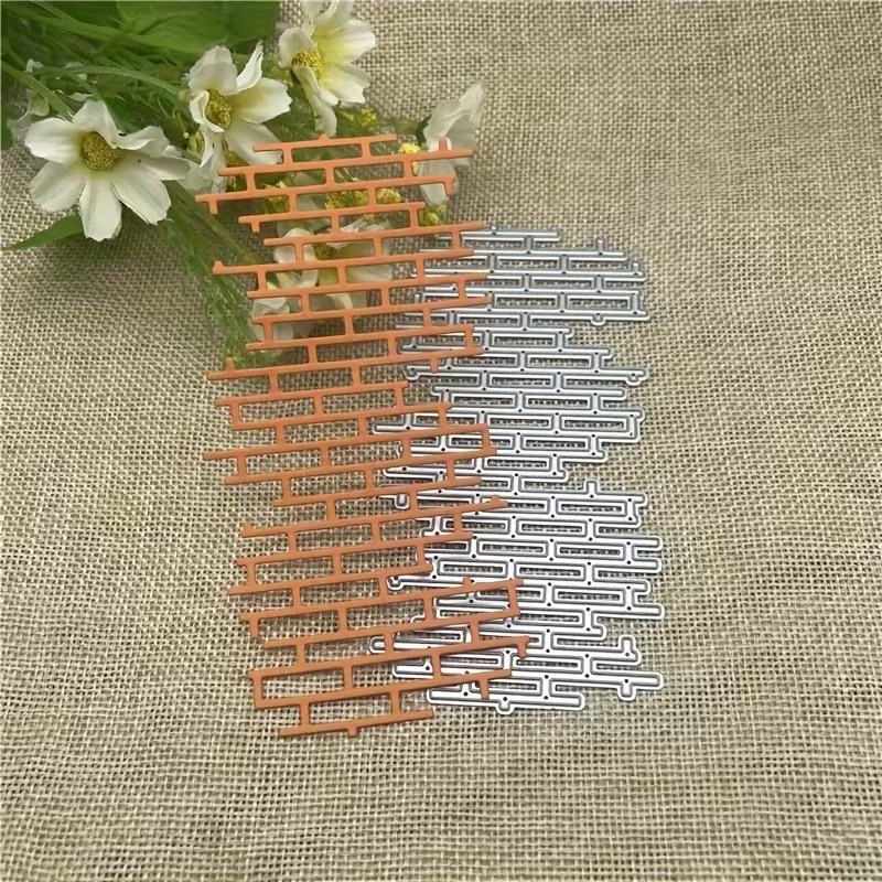 Geometric grid brick wall metal craft die cut cutting dies