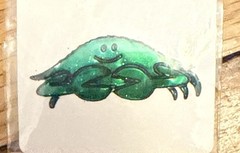 Rare Vintage 80s/90 Touch Me Mystik Oilies Oily Dolphin & Crab Stickers NIP