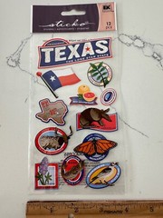 Sticko Autocollant 12 PC Texas Lone Star State Longhorn State Fish Scrapbooking