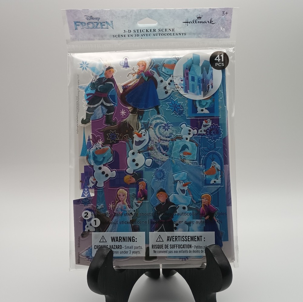 New Hallmark Disney Frozen 41 PC 3-D Repositionable Stickers Scene Elsa Anna