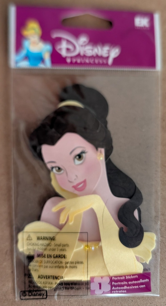 Disney EK Success Jolees Dimensional Sticker ~ Belle Portrait Scrapbooking NEW
