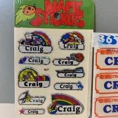 Vintage 70s & 80s BJ & Stick-Ons Property Of Craig Name Stickers