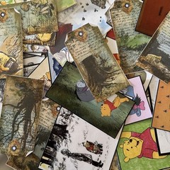 HUGE lot 110+ piece ( Winnie the Pooh) Junk Journal Ephemera read description
