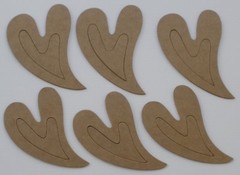 6 SWEET HEARTS – Layered Heart – Bare Unfinished Chipboard Die Cuts – 2 Sizes
