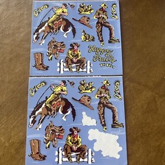 Frances Meyer Stickers – Happy Trails – 2 Partial Sheets Cowboys Horses Rare