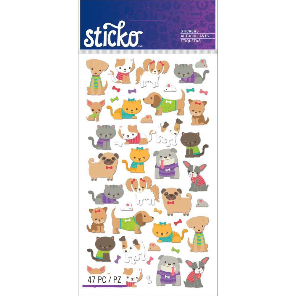 Scrapbooking Crafts Stickers Sticko Tiny Dogs Cats Clothes Mice Bones Cute More