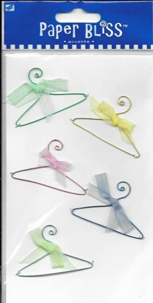 Designer Hangers Clothes Blue Pink Green Yellow Pastel Baby Paper Bliss Stickers