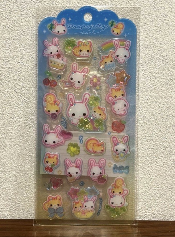 Kamio Japan Kawaii Fluffy Rabbit Puffy Sticker Sheet