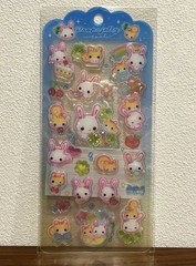 Kamio Japan Kawaii Fluffy Rabbit Puffy Sticker Sheet