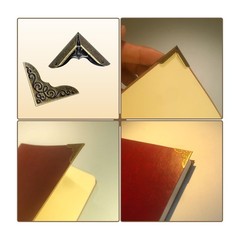 Retro Book Corner Protectors Metal Scrapbook Album Decor With Storage Box 80 PCS