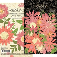 GRAPHIC 45 – STAPLES COLLECTION FLOWER ASSORTMENT – SHADES OF PINK – 81 PIECES