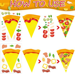 48 Sheets Make a Pizza Stickers for Kids Birthday Party Favors Pizza Craft Plane