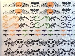 Halloween embellishment bundle foil flock adhesive rub on transfers die cuts