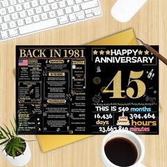 Joycard 45th Anniversary Card for Women Men, Sapphire Wedding Card for Wife H…
