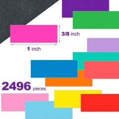 Rectangular Colored Stickers,12 Colors Rainbow Color Color Coding Labels,1inc…