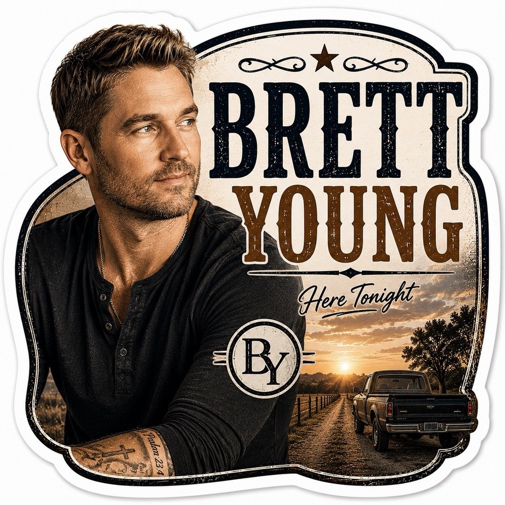 Brett Young Sticker/Country/Country Music/Nashville