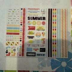 Creative Memories Summer 12×12 Lot Fast2Fab Pages Paper Stickers Embellishments